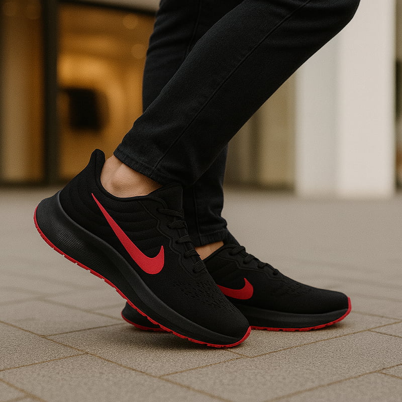 کفش ورزشی مردانه Nike مدل Tigo زیره قرمز-مشکی