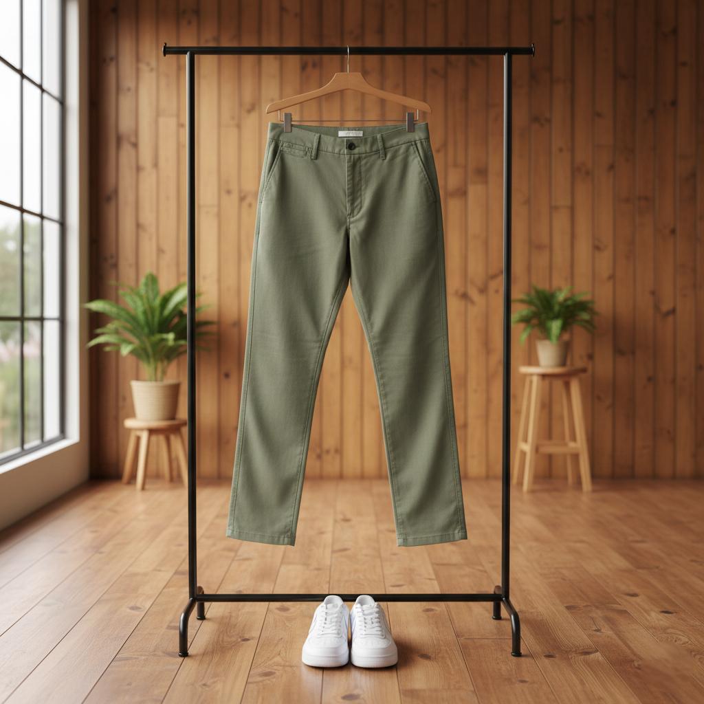 شلوار مردانه بنگال کش دم پا ساده مدل Behnam-سبز