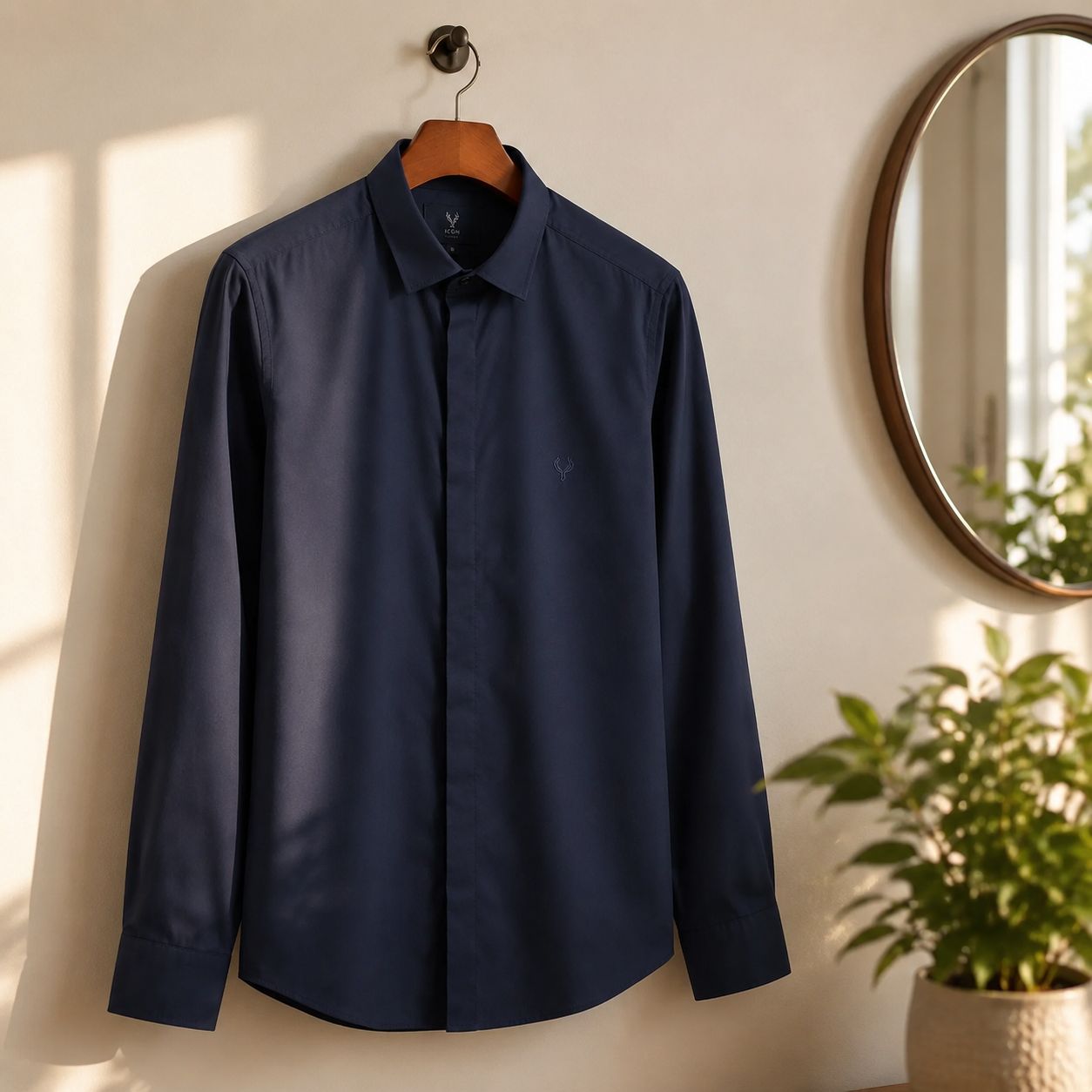پیراهن آستین بلند نخی مدل P790-سرمه ای