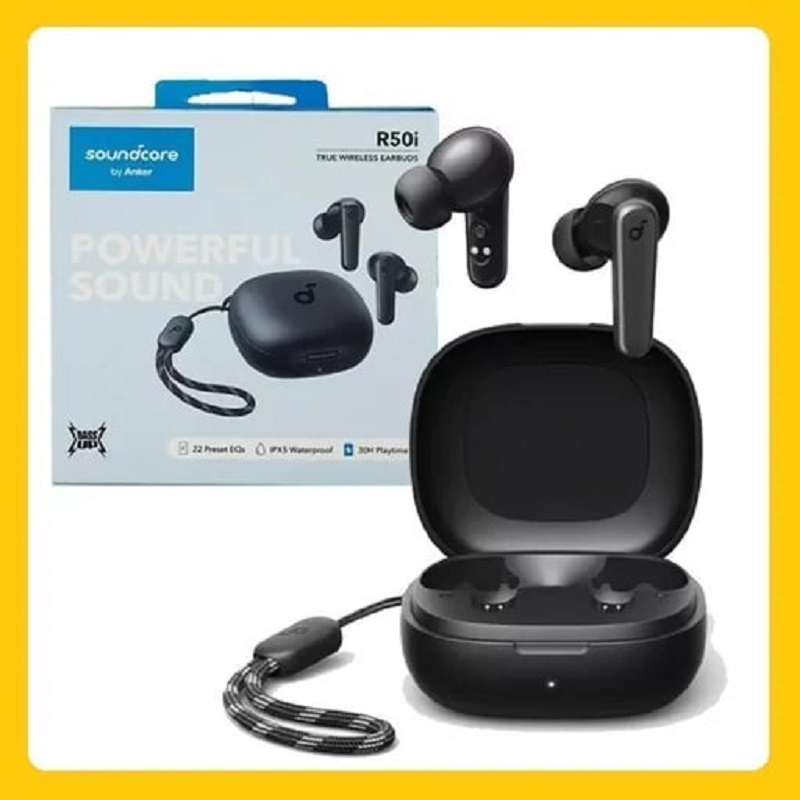 هدفون بلوتوثی انکر مدل SoundCore R50i A3949-مشکی - کیس شارژ